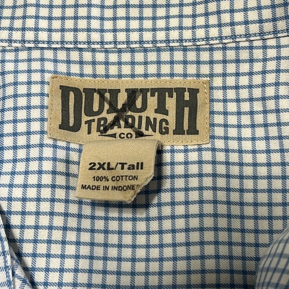 Duluth Trading Co Men's Wrinklefighter Slim Fit Long Sleeve Shirt Size 2XL TALL - Picture 5 of 6